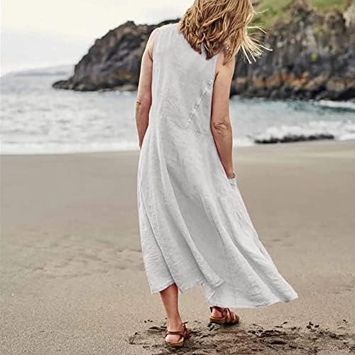 FQZWONG Yaz Elbiseler Kadınlar için 2023 Rahat Plaj Parti Kulübü Seksi Dışarı Çıkmak Yensiz Zarif Tatil Giyim Tatil