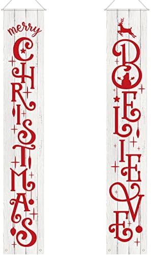 Tatuo 2 Adet Noel Sundurma İşaretleri Merry Christmas Asılı Afiş Noel duvar afişleri Tatil Ev Kapalı Açık Sundurma