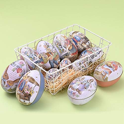 Paskalya Dekore Demir Şeker Kutusu Süslemeleri Demir Yumurta Şeker Hediyeler Sepet İticiler Mutlu Paskalya Teneke