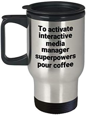 Interaktif Medya Yöneticisi Seyahat Kupa Komik Sarcastic Paslanmaz Çelik Yenilik Süper Güç kahve bardağı Hediye Fikri