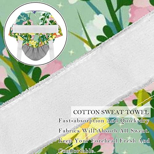 2 Paket Renkli Hayvan Domuz çalışma Kapağı Düğmeleri ile Kadınlar için/Erkekler Ter Bandı Ayarlanabilir Kravat Geri