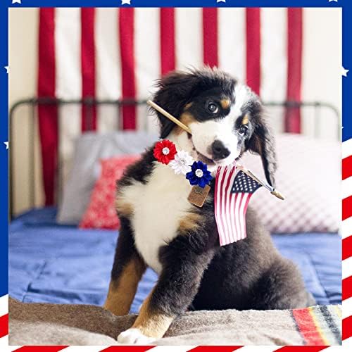Pai Sence 6 Adet ABD Bayrağı Vatansever köpek tasması Köpek Bowties Köpekler Yaka Çiçekler Eki Küçük Orta Köpek Kediler