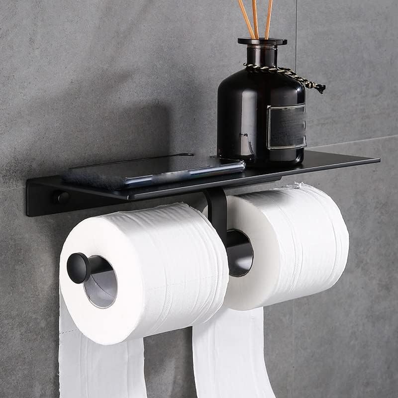 BKDFD Çift tuvalet kağıdı rulo tutucu rulo kağıt havlu tutucu Banyo Rafı rulo kağıt havlu dispenseri Doku Tutucu