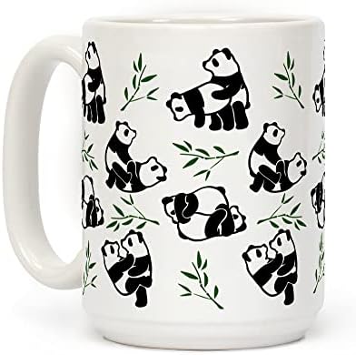 Çeşitli Cinsel Pozisyonlarda LookHUMAN Pandalar Beyaz 15 Ons Seramik Kahve Kupa