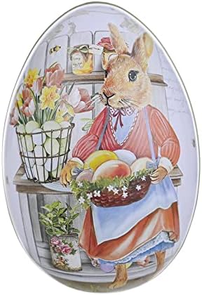 Paskalya Renk Yumurta Şekli Demir Hediye Kutusu Yaratıcı Bisküvi Kutusu Taşınabilir Vintage Romantik Sevimli Düğün