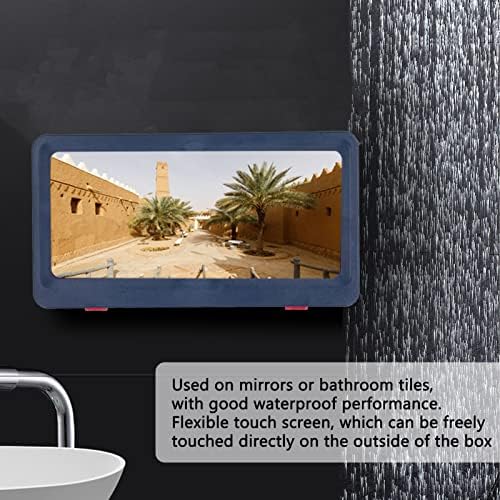 FECAMOS Dokunmatik Ekran Duş Kutusu, Su Geçirmez Duş Tablet Tutacağı Matkapsız Duvara Montaj Banyo ve Lavabo için