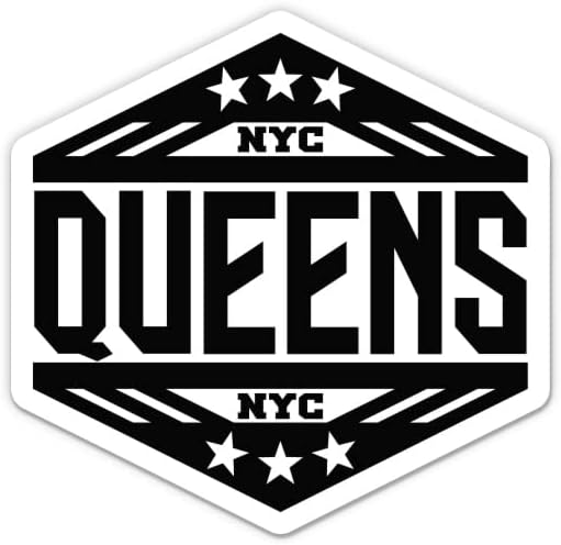 Queens New York City Sticker-3 laptop etiketi - Araba, Telefon, Su Şişesi için Su Geçirmez Vinil - NYC Çıkartması
