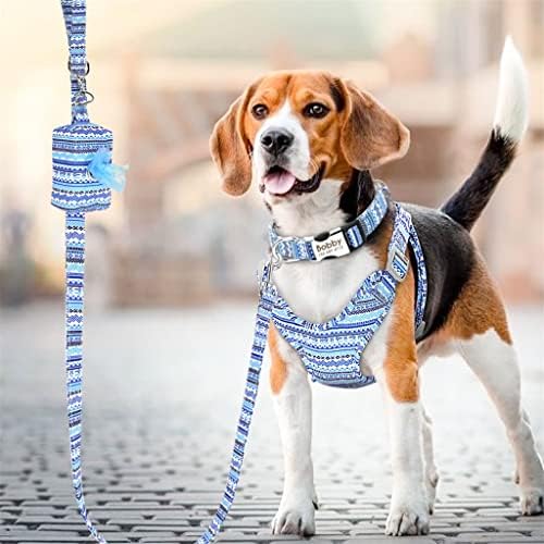 WZHSDKL Kişiselleştirilmiş Naylon köpek tasması Tasma Koşum kaka torbası seti Ayarlanabilir Baskılı köpek tasmaları
