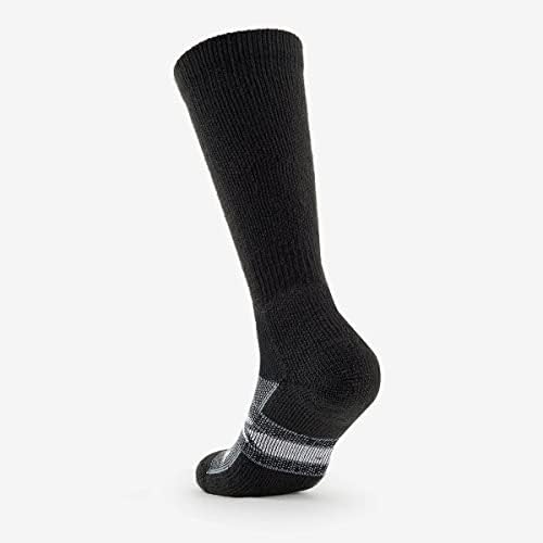 Thorlos Unisex Yetişkinin 12 Saatlik Vardiyası Kalın Yastıklı Baldır Üstü İş Çorapları, Siyah / Gri Büyük
