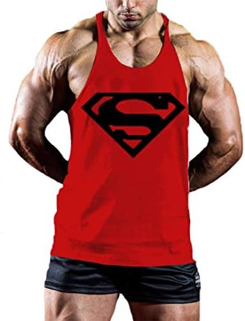 InleaderStyle erkek Vücut Geliştirme S Logo Stringer spor kolsuz tişört