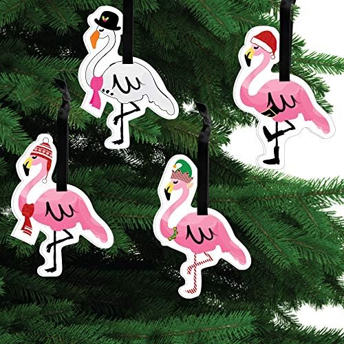 Mutluluğun Büyük Noktası Flamingle Bells-Tropikal Noel Partisi Süslemeleri-Noel Ağacı Süsleri-12'li Set