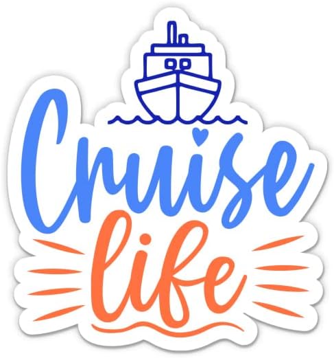 Cruise Life Tatil Çıkartmaları - 2 Paket 3 Çıkartma - Araba, Telefon, Su Şişesi, Dizüstü Bilgisayar için Su Geçirmez