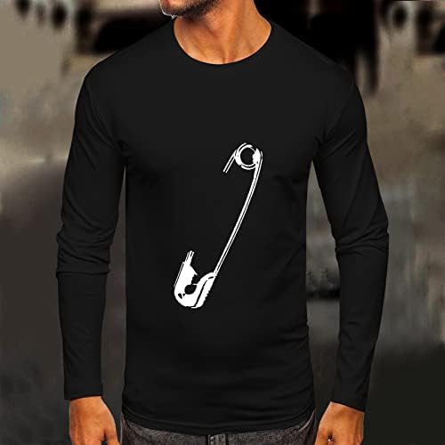 ZDDO Sonbahar Erkek Uzun Kollu T - shirt, Grafik Baskı Temel T Shirt Slim Fit Kas Parti Casual Crewneck spor tişörtler