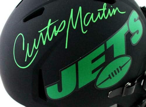 Curtis Martin, New York Jets F/S Eclipse Hız Kaskını İmzaladı-PSA Onaylı *Yeşil İmzalı NFL Kaskları