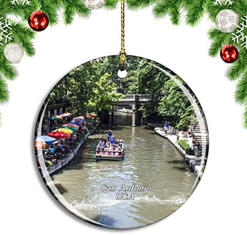 Weekıno ABD Amerika San Antonio Nehir Yürüyüşü Noel Noel Ağacı Süsleme Dekorasyon Asılı Kolye Dekor Şehir Seyahat