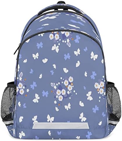 cfpolar Kelebek ve Çiçekler Mavi Öğrenci dizüstü bilgisayar bölmeli sırt çantası okul sırt çantası Kadın erkek Üniversite