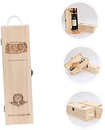 ISMARLAMA 1 adet Kutu şarap ambalaj kutusu Retro Dekor Ahşap kapaklı kutu Antika Dekor Ahşap Taşıma Çantası Hediye