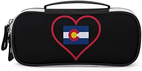 Colorado Kırmızı Kalp kalem Çantası Kalem Kutusu Kozmetik Makyaj Çantası saklama kutusu Tutucu Kolu ve Döngü Ofis