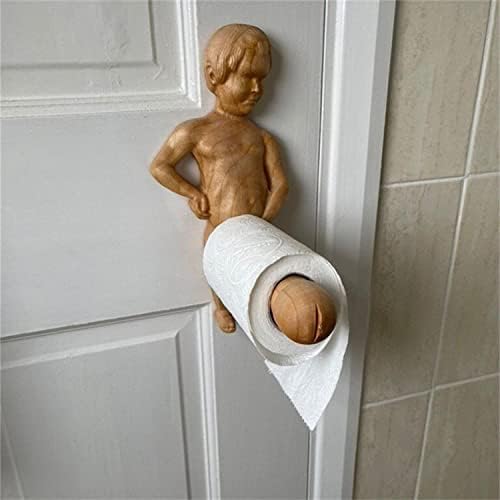 MDSD Tuvalet Kağıdı Tutucuları, Yaratıcı Ahşap Çıplak Adam Tuvalet Kağıdı Tutacağı 6.3 * 4.7 inç