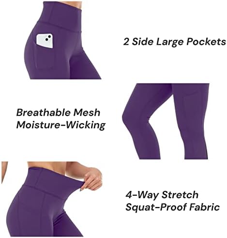 UURUN Yüksek Belli Tayt Kadınlar için, Yoga cepli pantolon, Karın Kontrol, Squat Geçirmez, Egzersiz için, Koşu