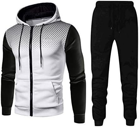 FSAHJKEE Mens Programı Ceket, Kış Sıcak Palto Kapitone Kapüşonlu Puantiyeli Athleisure Spor Takım Elbise Düzenli