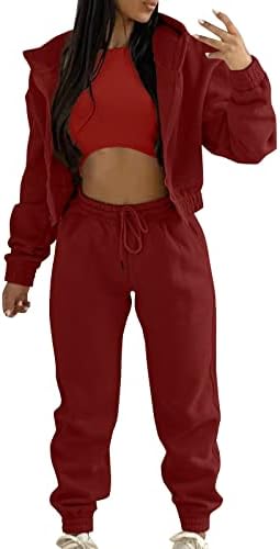 2 Parça Kıyafet Bayan Jogger Hoodie Setleri Uzun Kollu Kazak Tişörtü ve Sweatpants Salonu Setleri Rahat Egzersiz