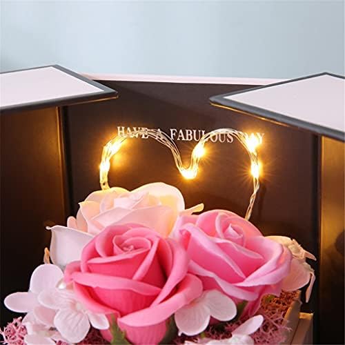 WYBFZTT-188 Sevimli Mücevher Kutusu Güller Ebedi Çiçekler Alyans Kolye hediye mücevher kutusu Bayanlar için (Renk: