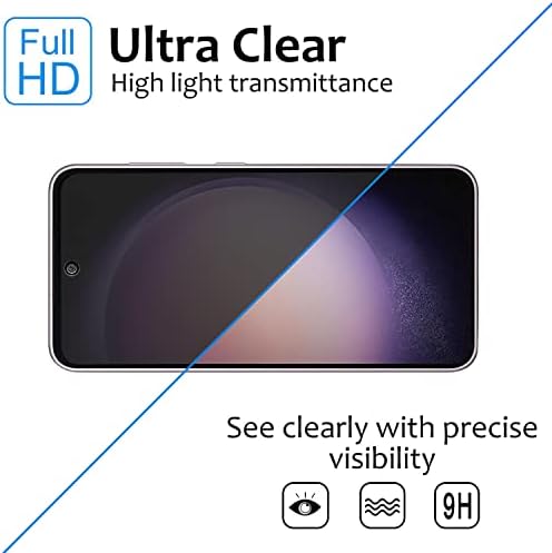 Lokyoo 2 Paket Gizlilik Ekran Koruyucu için Samsung Galaxy S23 [Anti-Casus Temperli Cam], Ultra HD, Çizilmez, Kabarcıksız,