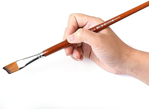 JJZXC 13 adet Açılı Boya Fırçaları Profesyonel Uzun Saplı Boya Fırçası Eğik Şekil Suluboya Resim Yağı Akrilik Naylon